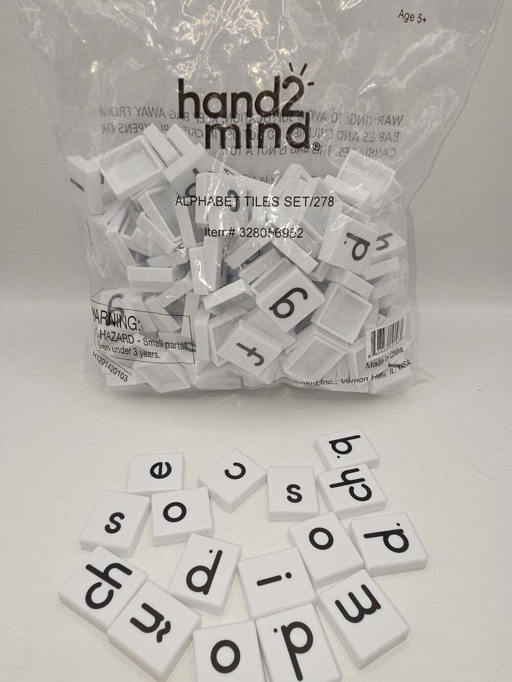 Hand2Mind White Alphabet Plastic Tiles Set Spelling Words Learning Hand 2 Mind